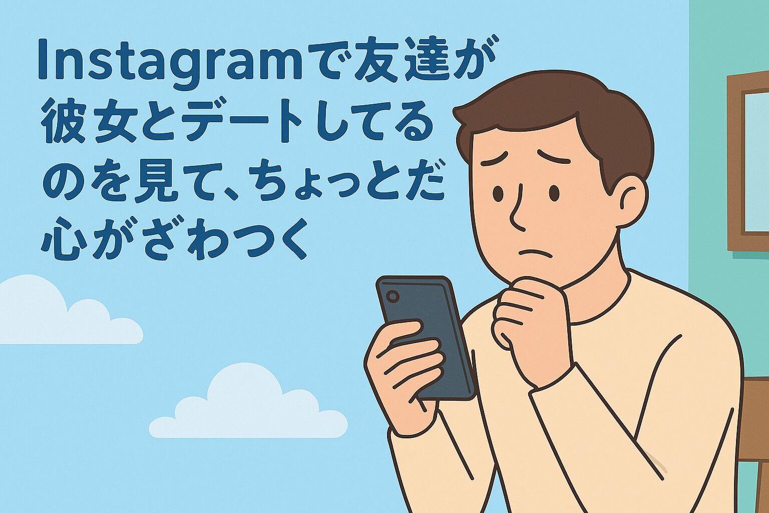 ひとりでいるのって気楽だけど、　SNSで友達が彼女とデートしてるのを見ると、なんか胸がざわつく。